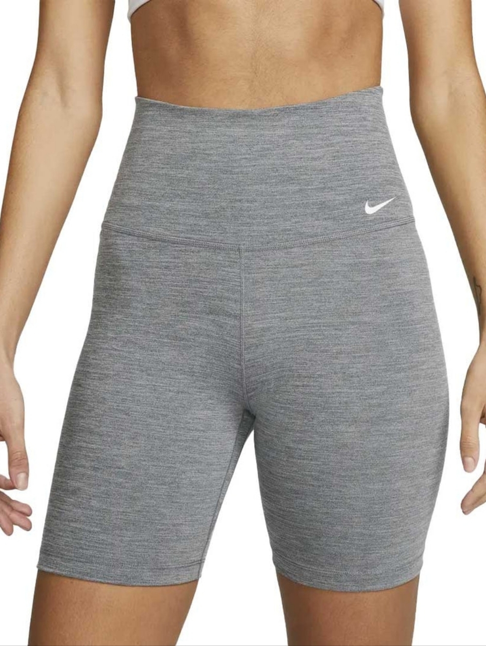 Nike Gray Athletic Bike Shorts with White Swoosh